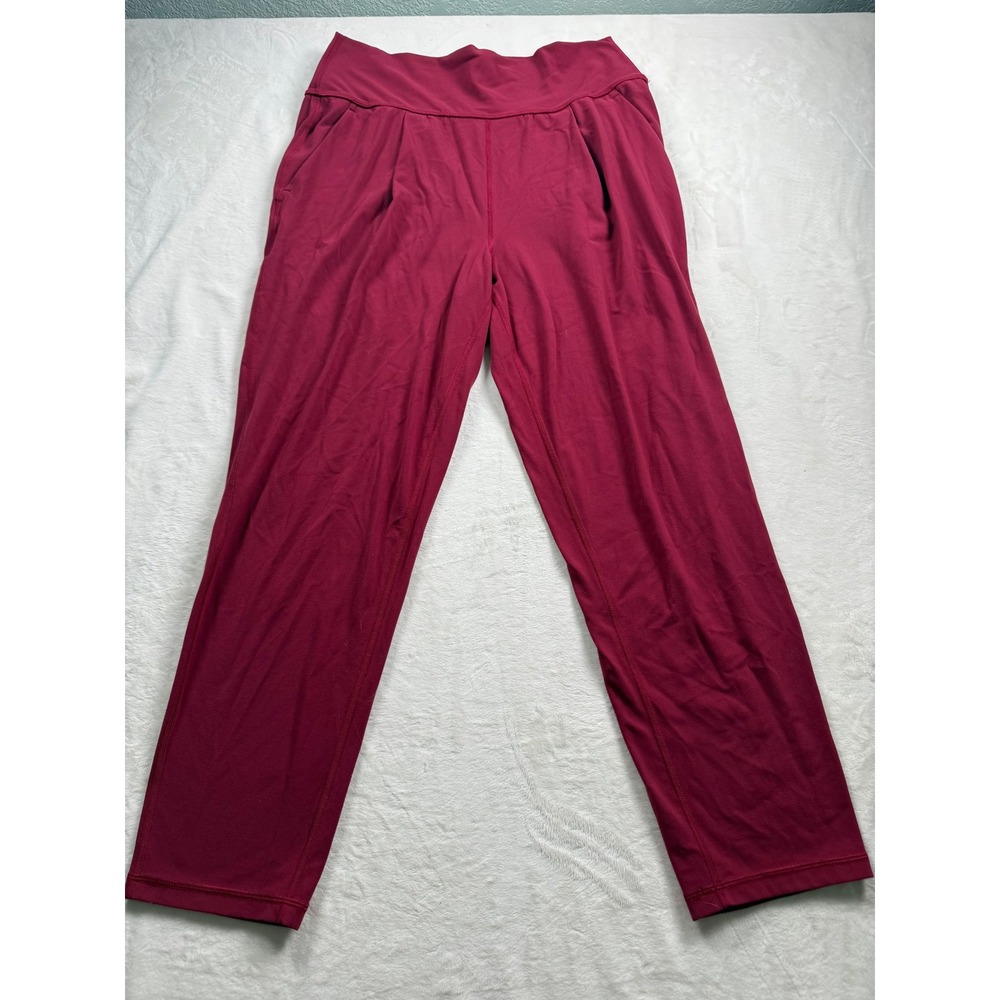 Athleta Elation Pant‎ Womens Medium Pink Pleated Straight Leg Yoga